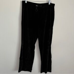 Talbots Black Velour Drawstring Pants Loungewear Comfy -Size Medium